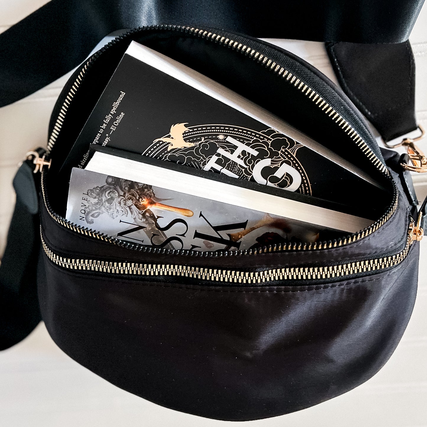 Double-Zip Crossbody for Readers