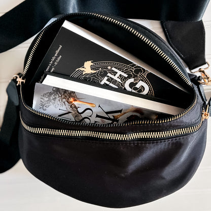 Double-Zip Crossbody for Readers