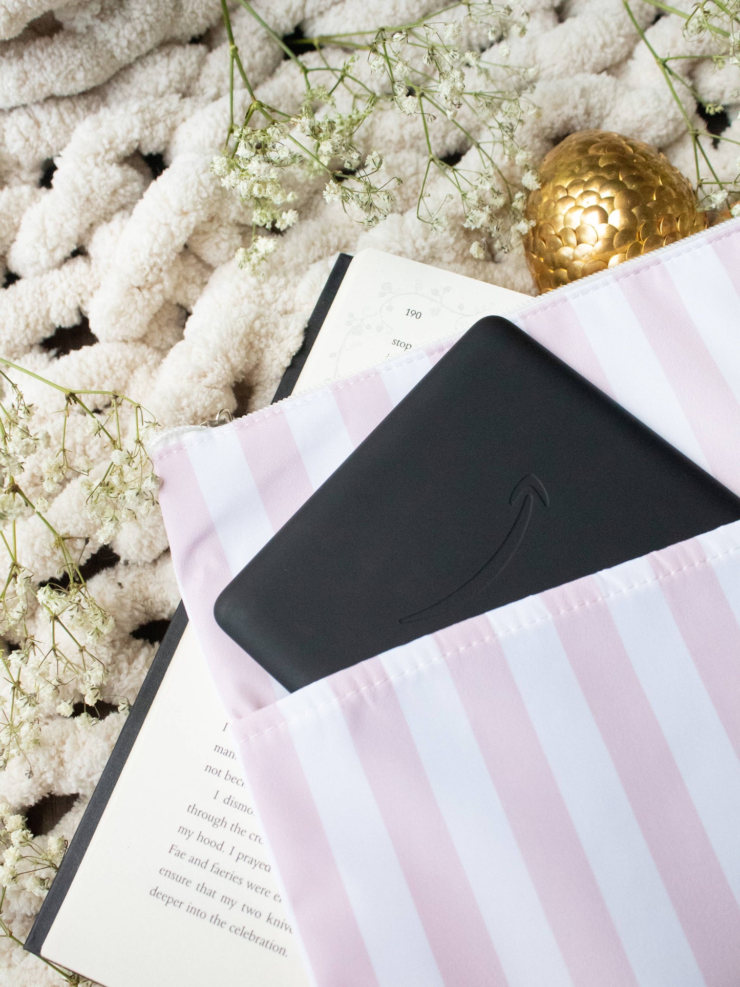 Book/Tablet Sleeve - Pink Stripes