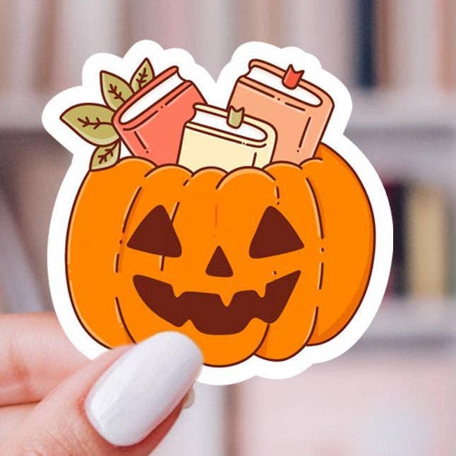 Book Jackolantern Pumpkin Sticker