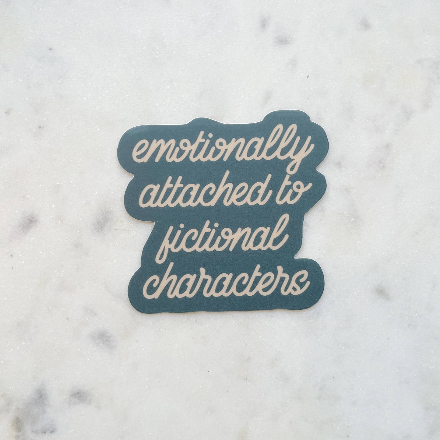 Emotionally Attached To Fictional Characters Vinyl Sticker - Green/Ivory