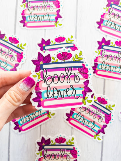 Floral Book Lover Vinyl Sticker