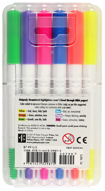 Dual-Tip Bible Highlighters (Set of 6)