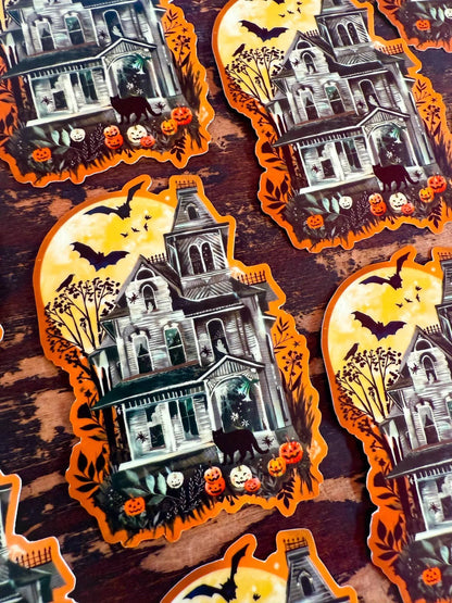 Haunted House - Glow in The Dark Sticker - Katie Daisy