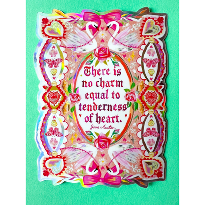 "Tenderness of Heart" Jane Austen Quote Sticker - Katie Daisy