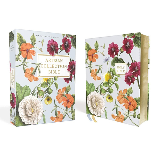 NIV, Artisan Collection Bible, Leathersoft, Blue Floral, Red Letter, Comfort Print