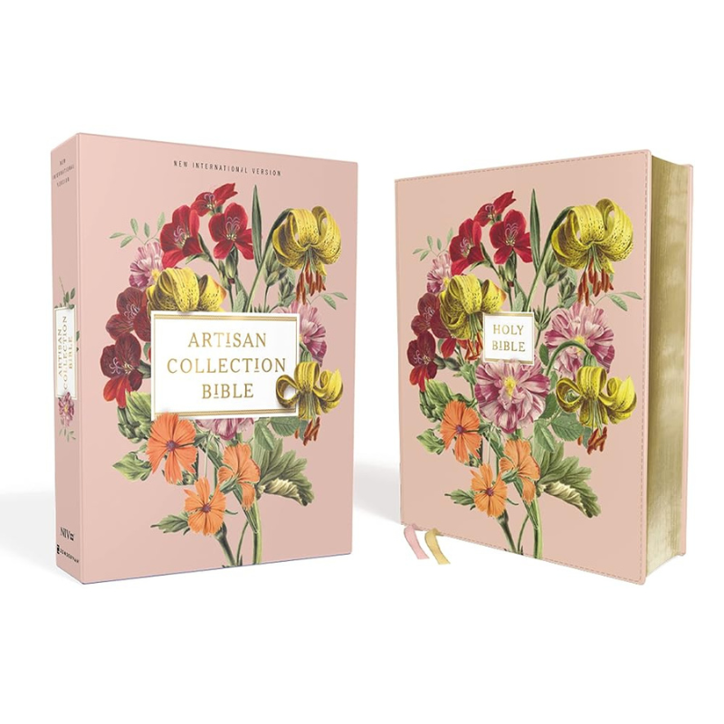 NIV, Artisan Collection Bible, Leathersoft, Blush Floral, Red Letter, Comfort Print