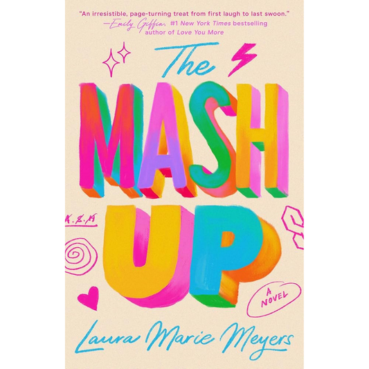 Book cover of 'The Mash Up' with colorful text and author's name on a beige background.