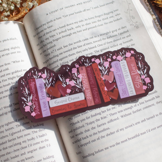 Romance Bookshelf Die-Cut Bookmark