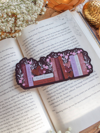 Romance Bookshelf Die-Cut Bookmark