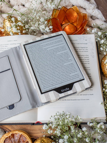Kindle Basic 6" 11th Gen Case - Tan Stripes