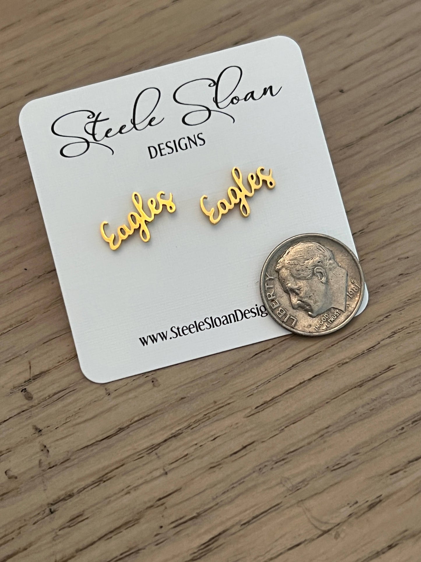 Eagles Fans Gold Stud Earrings